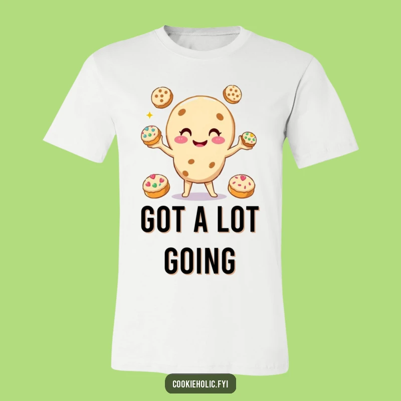Funny Cookie Juggler T-Shirt: Cookie Tosses Cookies, Hilarious Tee for Skillful Fun