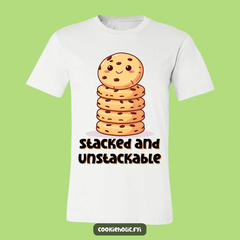 Funny Cookie Tower T-Shirt: Hilarious Dessert Balancing Act, Perfect Funny Gift for Snack Enthusiasts