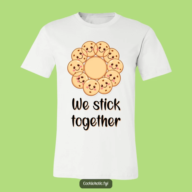 Funny Cookie Circle T-Shirt: Friends Together Graphic Tee, Great Gift