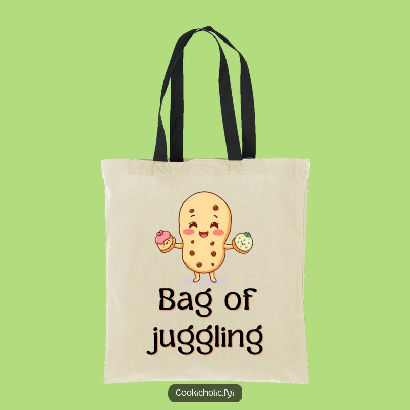 Funny Juggler Tote Bag: Cookie Juggling Decorated Cookies, Handy Funny Gift