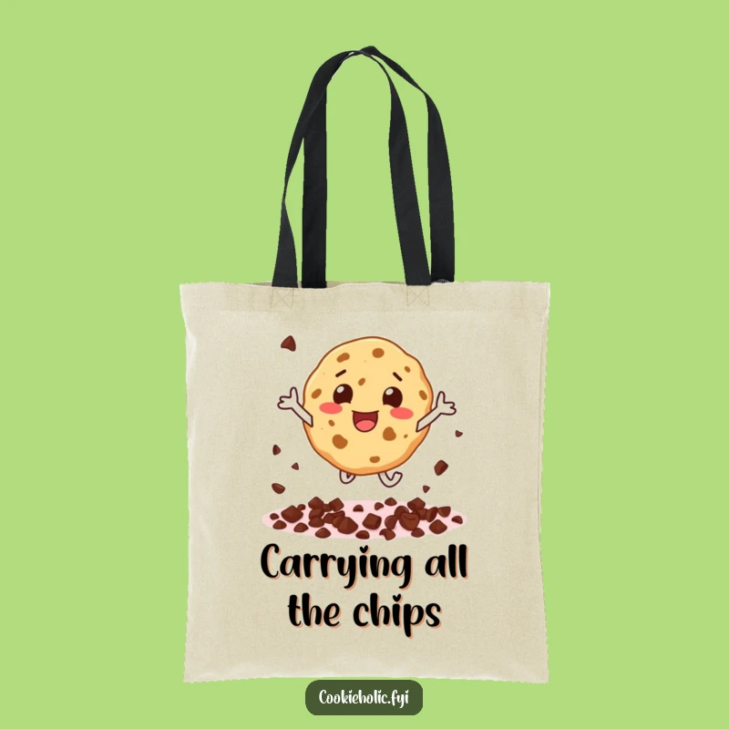 Funny Cookie Character Tote Bag - Giggle-Worthy Gift for Chip Enthusiasts