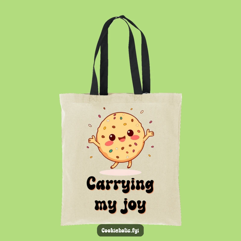 Funny Kawaii Cookie Dance Tote Bag: Sprinkling Smiles, Durable Joyful Gift!