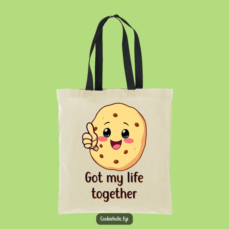 Funny Kawaii Cookie Thumbs Up Tote Bag: Practical Character Carryall, Ideal Funny Gift