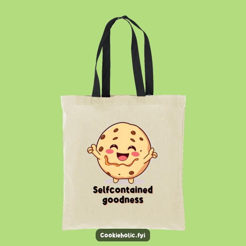 Funny Kawaii Cookie Self-Bite Tote Bag: Bold Carryall, Unique Gift!